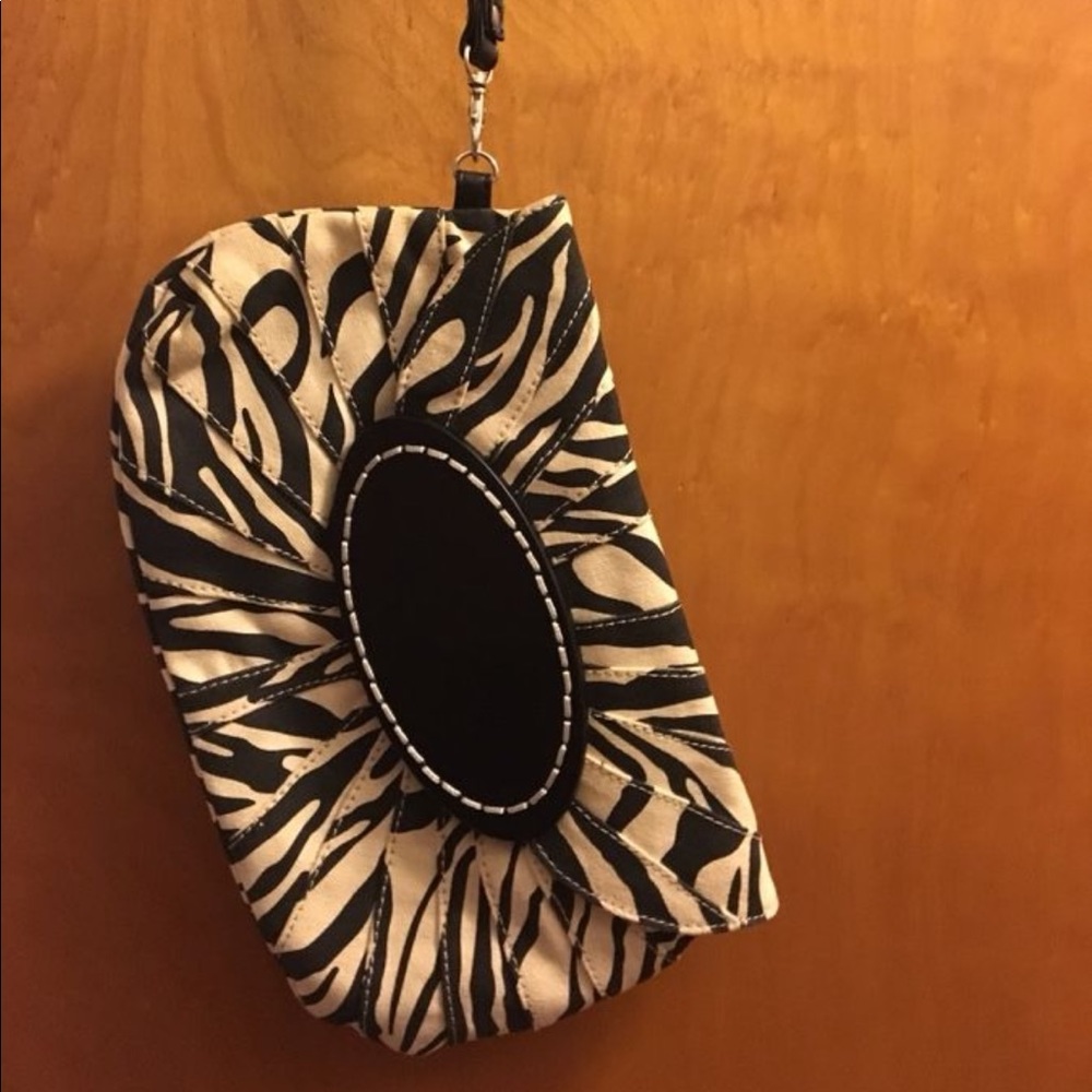 The Limited zebra stripe clutch